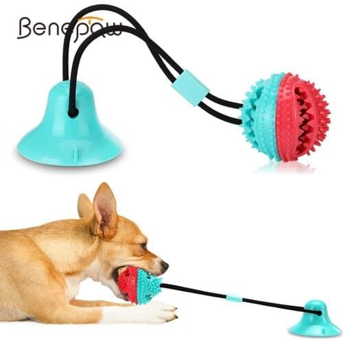 Benepaw Healthy Interactive Toy Dog Chew Treat Food Dispensing Ball Puppy Pet Toys For Small Large Dogs Strong Teething Rope