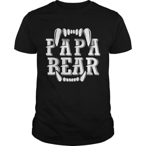 Funny Papa Bear T-Shirt Unique Design Roaring Bear Summer Cotton Short Sleeve O-Neck Mens T Shirt Fathers Day Gift New S-3XL