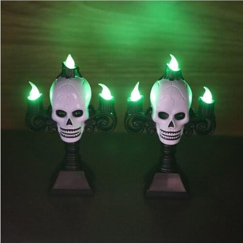 Halloween Lights Bar KTV Decoration Props Horror Ghost Headlight Plastic Candlestick Skull Lamp Pumpkin Lantern Ornaments Lamp