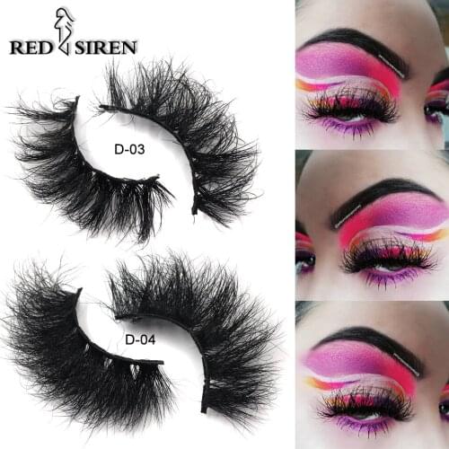 RED SIREN Fluffy Eyelashes 25mm 3d Mink Lashes Makeup Tool Thick Wispy Long Fake Lashes Mink Wholesale Eyelash Mink Eyelashes