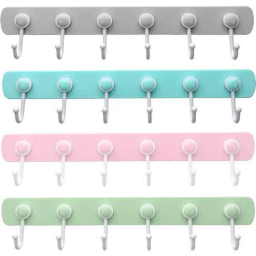 Hook For Kitchen Bathroom Storage Wall Door Bathroom Kitchen Organizer Clothes Holder Spoon Scoop Rack 6 Hooks Hanger