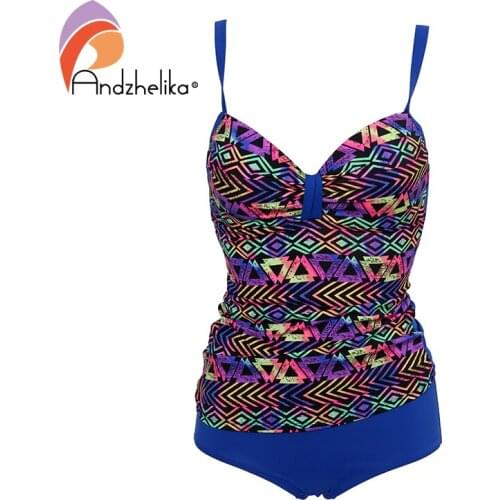 Andzhelika Bikini Women Sexy two piece Swimwear Large Cup Brazilian Bikinis Swimsuit Summer Beach Geometric Beach Bathing Suit