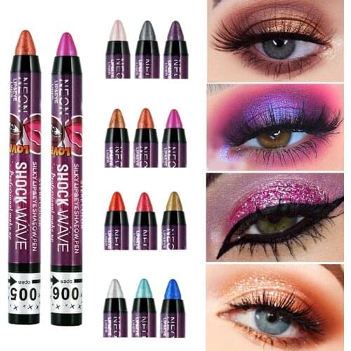 Multifunctional Shimmer Eye Shadow Pencil Lipstick Long Lasting Without Drying Eyes Makeup Pen Beautiful Glitter Eyeliner Pen