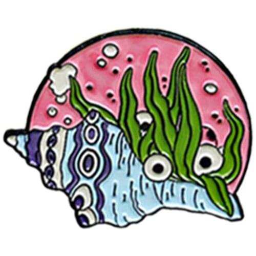 Eyed Conch Creative Fashion Personality Brooch Happy In The Sea Conch Bubble Cartoon Badge Jewelry Neutral Men And Women Ins