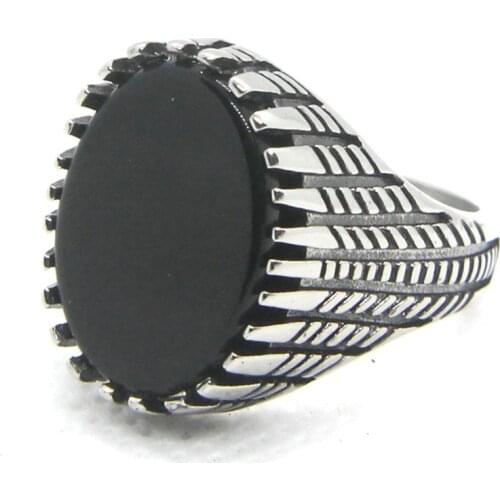 Support Dropship Black stone New Design Ring 316L Stainless Steel Jewelry Fashion Men Boys Ring