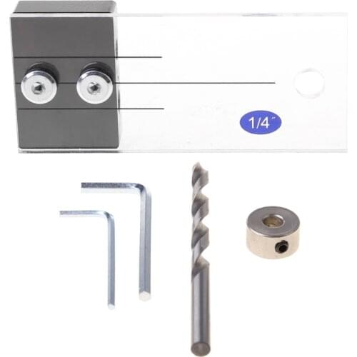 Dowel Jig Acrylic Hardened Steel Pocket Hole Jig 1/4 Inch Drill Guide Locator