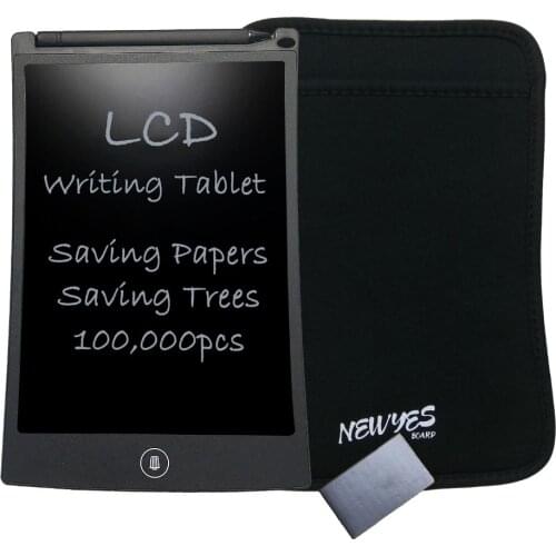 NEWYES 8.5 inch Black Drawing Toys Erase Tablet Electronic Paperless LCD e-Writer Writing Tablets with Portablet Waterproof Bag