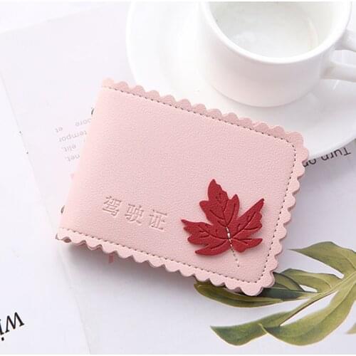 2019 New Fashion Maple Leaf Women Drivers License Passport Cover High Quality Banks Card Wallet Holder Case Auto Document Bag