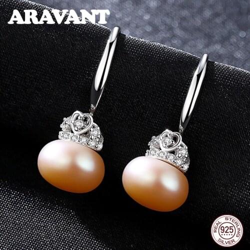 New Arrival Natural Freshwater Pearl Earring 925 Sterling Silver Drop Earrings For Women Wedding Sterling Silver Jewelry