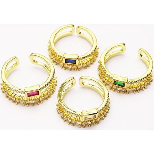 10 Pcs Fashion Zircon crystal Layer Open jewelry rings jewelry rings Gift for women jewelry Gift fashion 51356