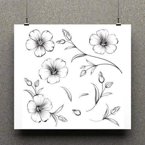AZSG Flowers And Leaves Clear Stamps For Scrapbooking DIY Clip Art /Card Making Decoration Stamps Crafts