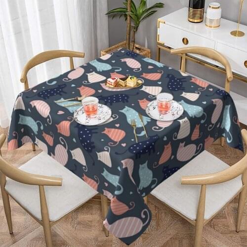Kitty Tablecloth Waterproof Print Table Cover Dinner Wholesale Decoration Polyester Table Cloth