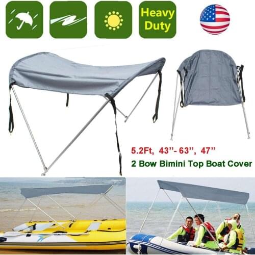 110-160cm Folding Sun Shelter Anti-UV Sailboat Boat Covers Outdoor Canopy for 43-63 inchInflatable Boats and Fishing Boats
