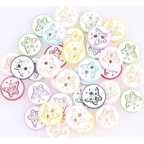 Mixed Butterfly Buttons 2Hole ABS Christmas DIY Decor Child Clothes Sewing Buttons Crafts Scrapbooking Accessories Decorativos E