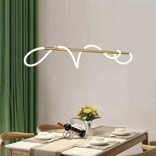 Modern Line Glass Tube Dining Room Chandelier Industrial Style Bar Counter Living Room Bedroom Art Strip Modeling Lamp PA0695