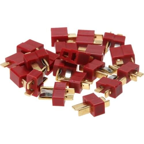10 Pairs T Plug Connectors Male Female Deans for RC Lipo Battery Helicopter