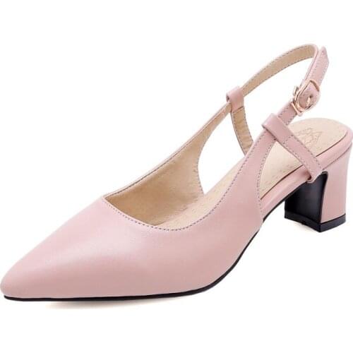 Big Size 9 10 11 12 13 14 15 16 17 ladies high heels women shoes woman pumps Tip-toed rear tripper with heavy heel single shoe