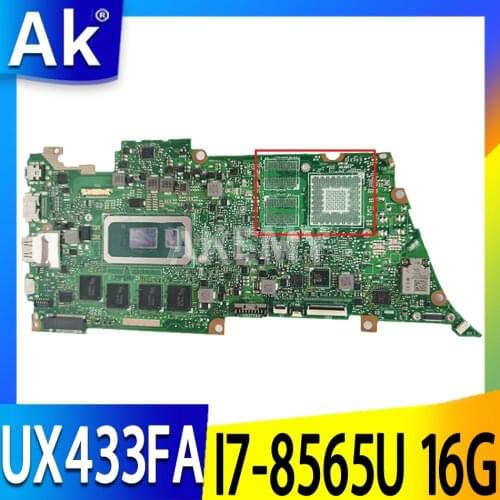 UX433FA I7-8565CPU 16GB RAM motherboard For ASUS UX433FN UX433FA UX433F UX433 laptop motherboard UX433FA mainboard tested