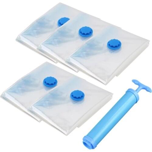 Vacuum Storage Bags, Space Saver Bag, Vacume Pack Storage Bags for Clothes Blankets Travel Storage,Reusable Bags Double Zip Seal