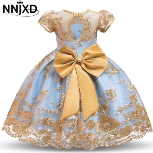 Flower Vintage Embroidery Girls Dress Opening Ceremony Clothing Prom Tutu Party Elegant Wear Girls Princess Dress Kids Vestidos