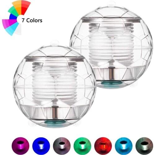 2 Pack Yohencin Color Changing Globe Night Light Waterproof Swimming Pool Garden Party Solar Floating Light Pond Light