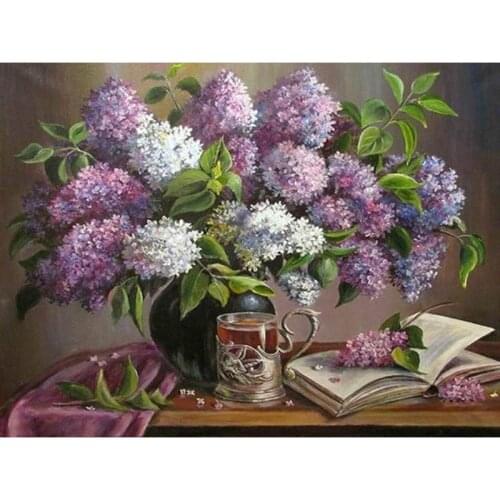YI BRIGHT Paint With Diamonds Lilac Flower 5d Diamond Painting Full Square Diamond Embroidery Cross Stitch Rhinestone Picture