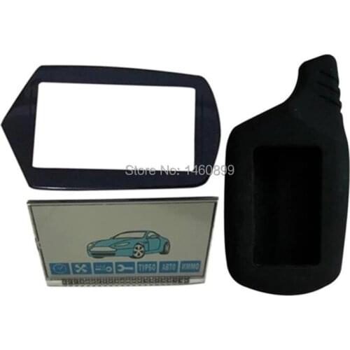 A91 Lcd Display + Keychain Glass Cover + Silicone Key Case For Russian 2 Way Car Alarm Starline A91 lcd Remote Control Key Chain