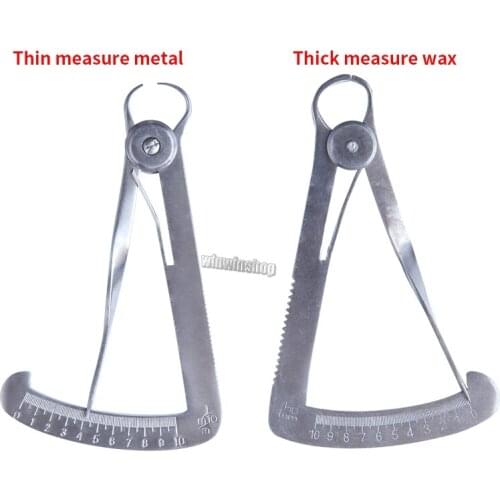 1Pcs Measuring tool metal triangle caliper stainless steel mechanic surgical ruler thickness accurate oral care