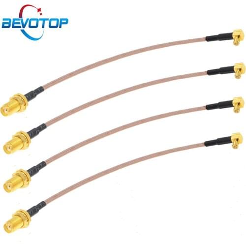 10PCS/LOT SMA Female Bulkhead Jack to MCX Male Right Angle RG316 Pigtail RF Coaxial Cable MCX to SMA Extension Cable Coax Jumper