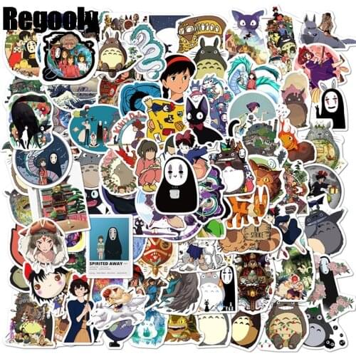 100pcs Miyazaki Hayao Japanese Anime Scrapbooking Stickers Packs Waterproof Skateboard Luggage Guitar Kidsdecals pasters gifts