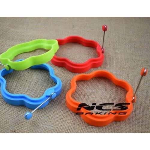 200pcs/lot, Creative Flower Shape Silicone Omelette Shaper Egg Fried Frying Pancake Cooking Mould,free shipping