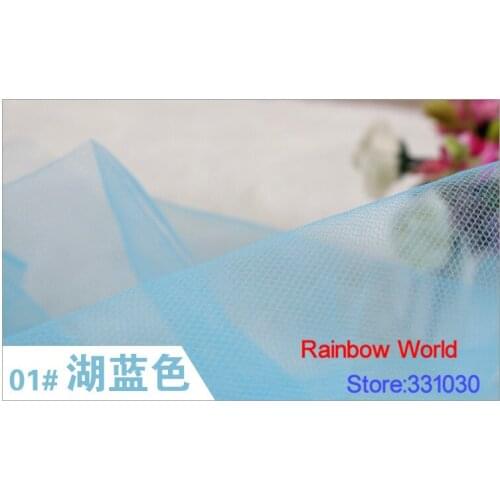 5 meter medium hardness light blue mesh cloth fabric for DIY wedding veil children dress headwear material