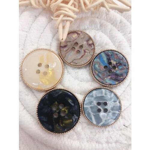 6pcs Gold Metal coat Buttons Decorative for Clothing Designers Craft Needlework Sewing garments