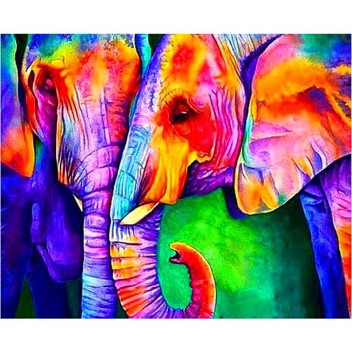 Full Square/Round Drill 5D DIY Diamond Painting "Color elephant" 3D Embroidery Cross Stitch 5D Rhinestone Home Decor gift