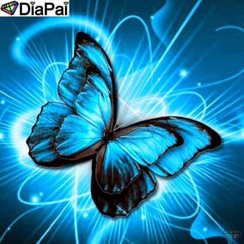 DiaPai 100% Full Square/Round Drill 5D DIY Diamond Painting "Light butterfly" Diamond Embroidery Cross Stitch 3D Decor A19775