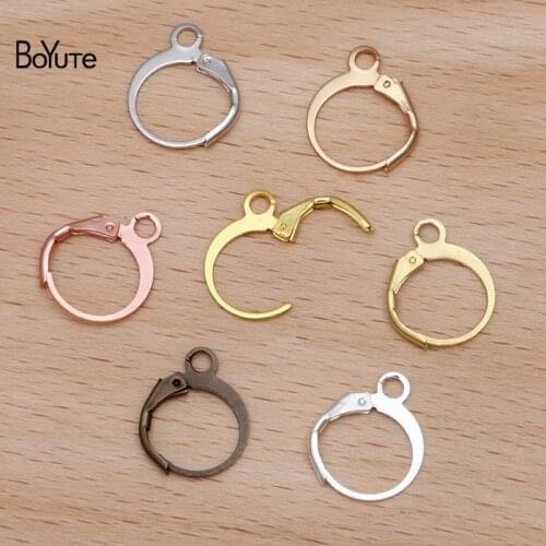 BoYuTe (200 Pieces/Lot) 11*15MM Metal Brass Ear Hook Earring Accessories Diy Handmade Jewelry Materials Wholesale