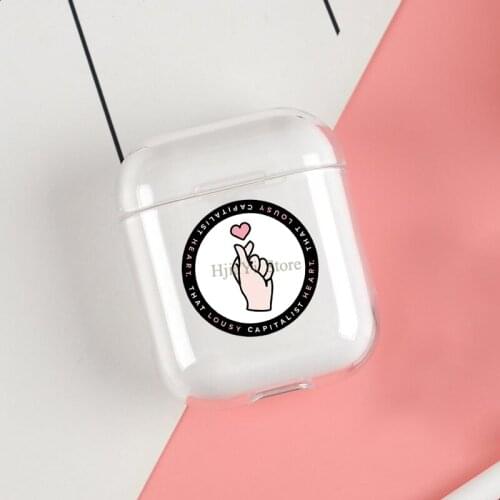 Korean Font Saranghae I love you Cases For Apple AirPods 1 2 Case Clear Wireless Bluetooth Earphone Case Protective Shell