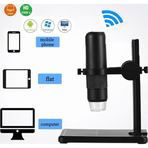 Handheld LED Digital Microscope 1000X WIFI Mobile Phone Microscope Support IOS Android PC Video Microscope for Skin Detection