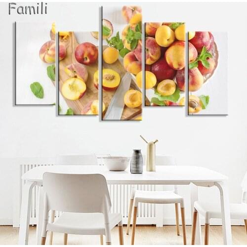 Canvas Prints Pictures Kitchen & Restaurant Wall Art Frameless 5 Pieces Lemon Ice Cubes Paintings Home Decor Food Drink Poster