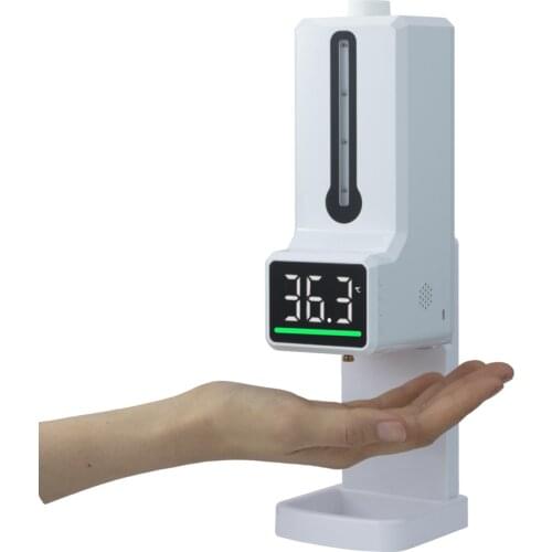 Voice broadcast 2in1 Infrared Thermometer Automatic Soap Dispenser Palm Temperature Measurement Disinfection Integrated Machine