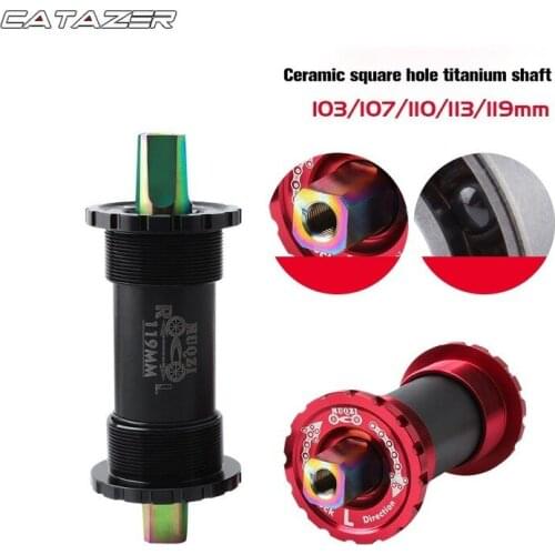 Ceramic Bearing Bicycle Bottom Brackets Titanium Alloy Bike BB Set for Fixed Gear MTB Road Bike 103/107/110/113/119mm Bike Part