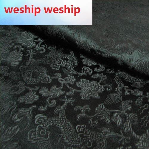 Chinese Classics cloud-pattern brocade jacquard dragon black Satin silk fabric DIY patchwork bag Book cover Doll hanfu clothes