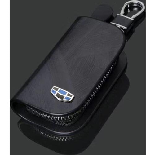 Leather Car Remote Key Case Cover Holder For Geely Coolray Atlas Boyue NL3 EX7 Emgrand X7 EmgrarandX7 SUV GT GC9 Borui 2019 2020