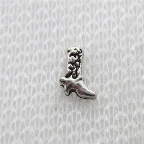 Hot Selling 20pcs/lot Silver Their Shoes Floating Charms Living Glass Memory Lockets Floating Charms DIY Jewelry Accessory