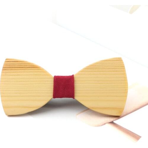 New Solid Wooden Bow Ties For Men Bowtie Classic Daily Party Butterfly Wedding Suit Shirt Bowknots Tie Gift Stylish Accessory