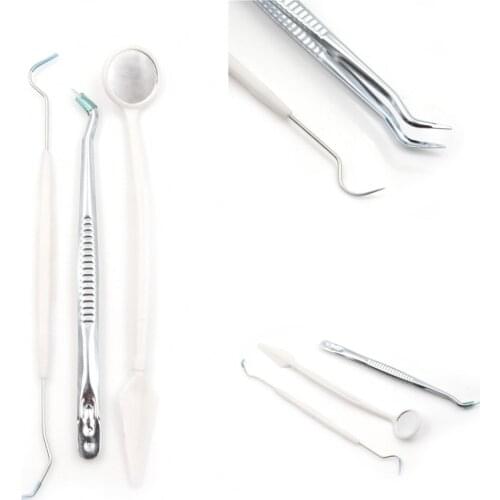 2019 New 3Pcs/Lot Stainless Dental Tool Set Dentist Tooth Clean Hygiene Picks Mirror Kit Home Supply Mouth Care