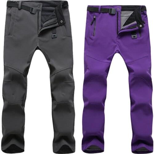 2020 new winter Fleece Hiking Pants Men&Women Outdoodr Warm Softshell Waterproof pants Camping Skiing Trekking Climbing pant