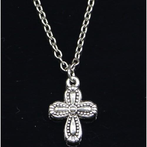 New Fashion Necklace 18x13mm cross flower Pendants Short Long Women Men Colar Gift Jewelry Choker