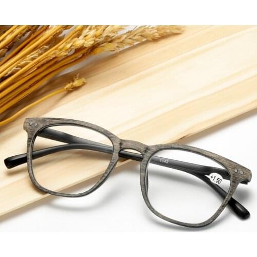 Ahora Retor Imitation Wood Reading Glasses For Women&Men Square Presbyopia Eyeglasses Hyperopia +1.0+1.5+2.0+2.5+3.0+3.5+4.0
