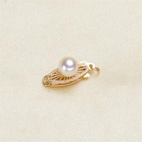 Real Solid G14K Yellow Gold DIY Buckle Necklace Chains Connection Clasps & Hooks Materials Handmade